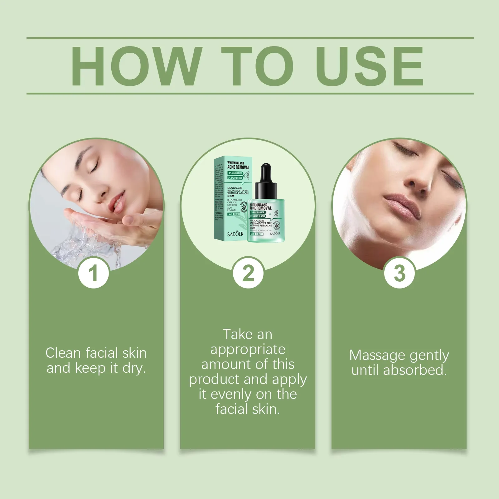 حمض الساليسيليك المسام تقليص مصل الوجه إزالة حب الشباب السيطرة على النفط نيكوتيناميد اشراق ترطيب إصلاح الجمال العناية بالبشرة #6