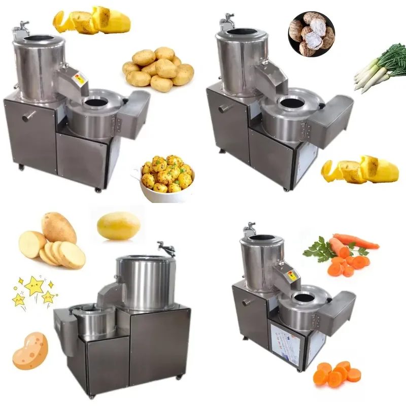 Industrial Potato Peeler 200kg/h Potato Slicer for Making Potato Chips and French Fries High Efficiency Vegetable Processing