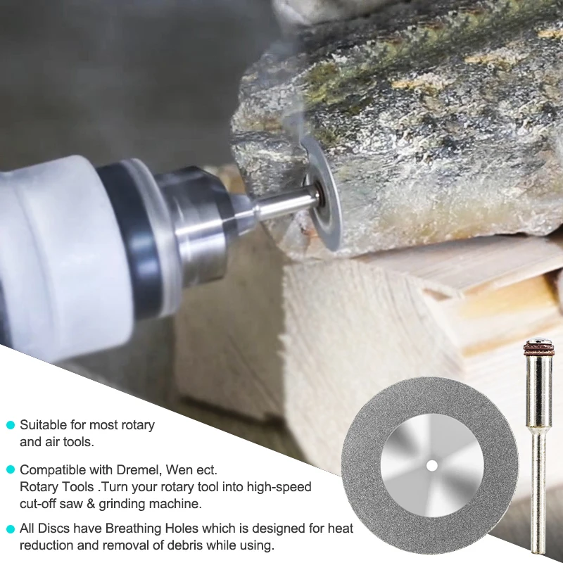 XCAN 12pcs 16-60mm Diamond Cutting Disc Cut Off Rotary Tool Disk Mini Circular Saw Blade For Wood Stone Plastic Glass Ceramic