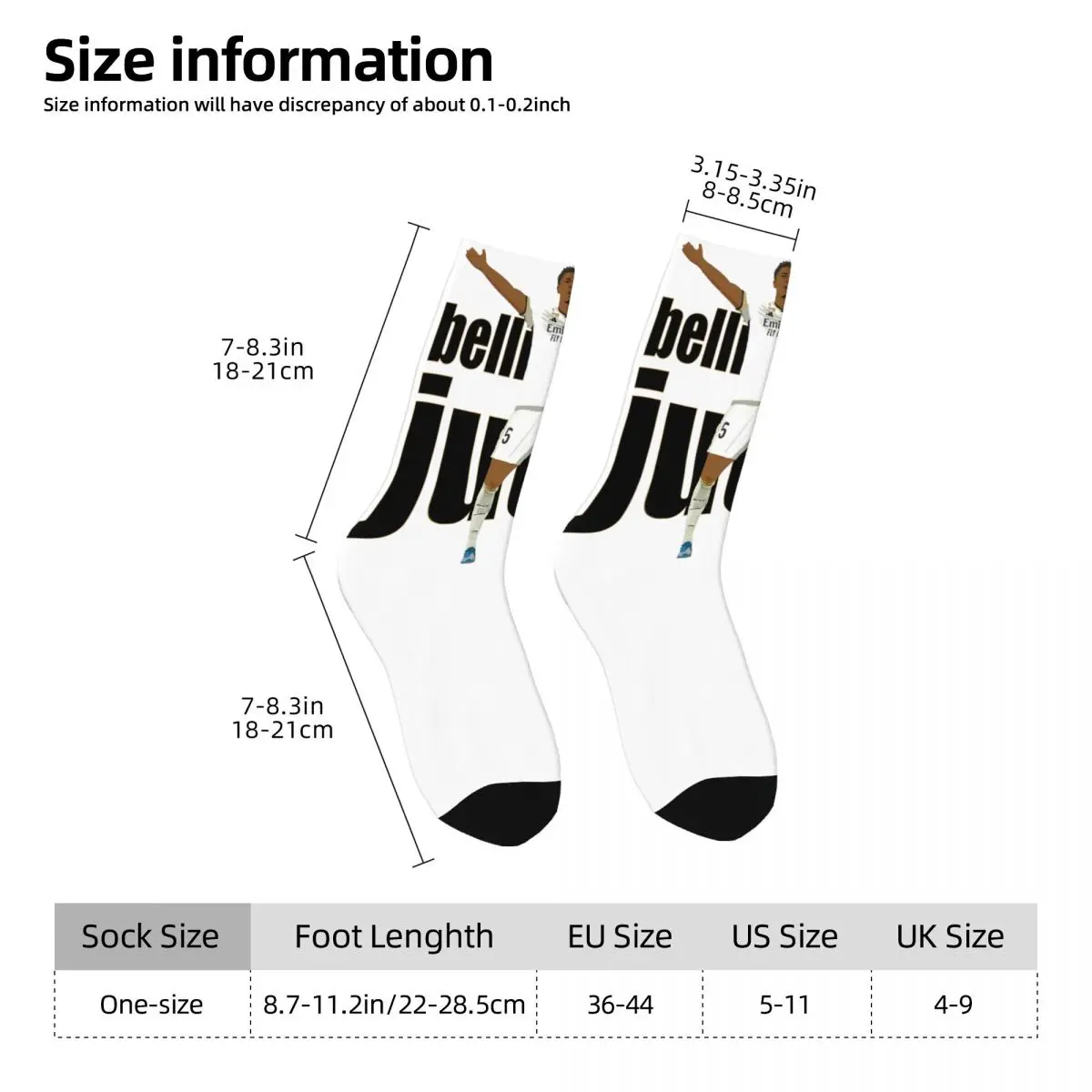 Juded Bellingham 2024 Stockings Printed Korean Socks Winter Anti Skid Socks Women Men Running Medium Soft Socks