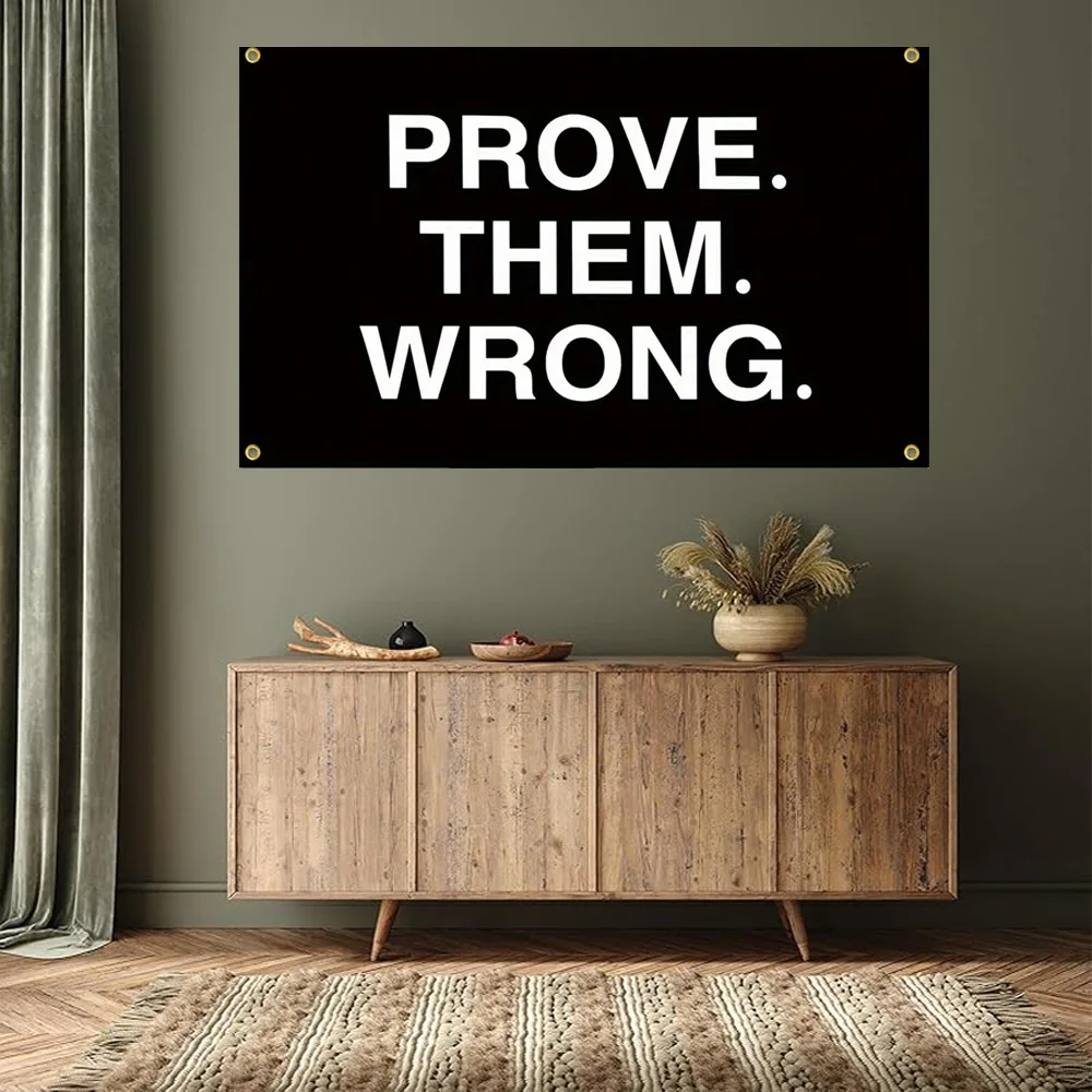 

1pc Motivational Fitness Tapestry: Prove Them Wrong - 90x150cm (3x5ft) Inspirational Banner- Suitable for Home Gym, Man Cave,