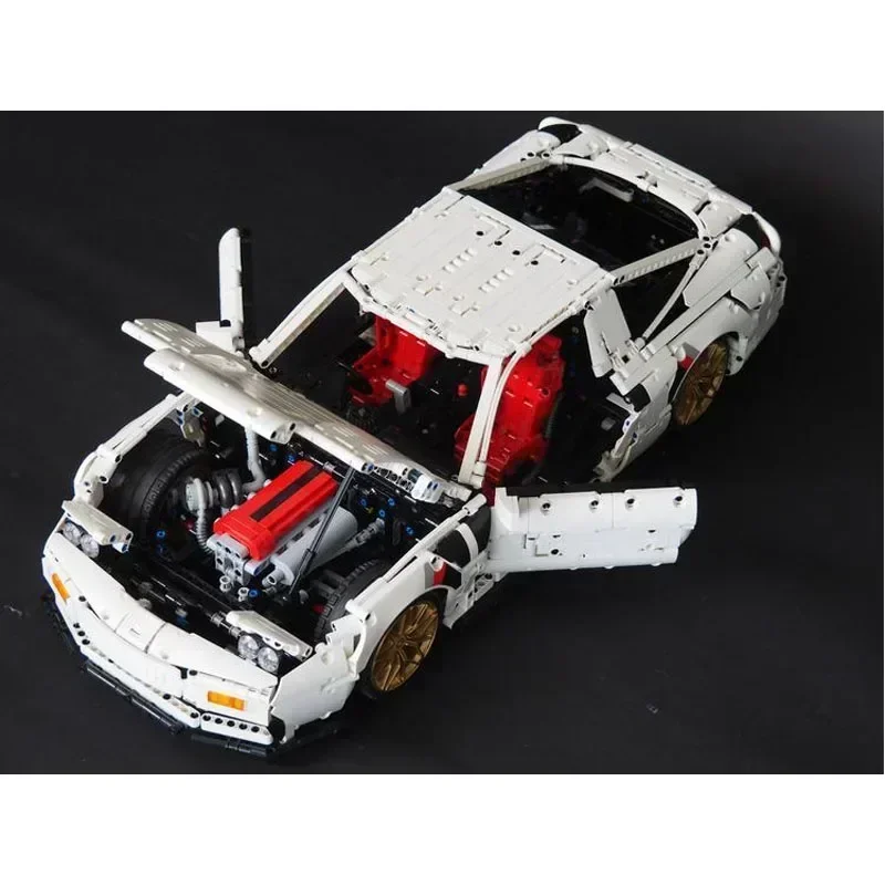 MOC- 157874   Blanco nuevo 200SX (1991) 1:8 supercoche montaje empalme miniatura de bloques de construcción 3505 piezas adultos niños juguete para regalo de cumpleaños