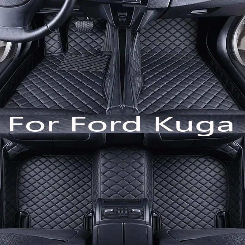 

Leather Car Floor mats For Ford Kuga Escape Facelift 2019 2018 2017 2016 2015 2014 Carpets Rugs Pads Interior Parts Accessories