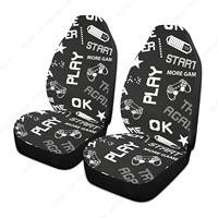 Black White Seamless Abstract Pattern in Pixel Game Style 1PC Front Car Seat Covers Set Universal Fit for Vehicle Sedan