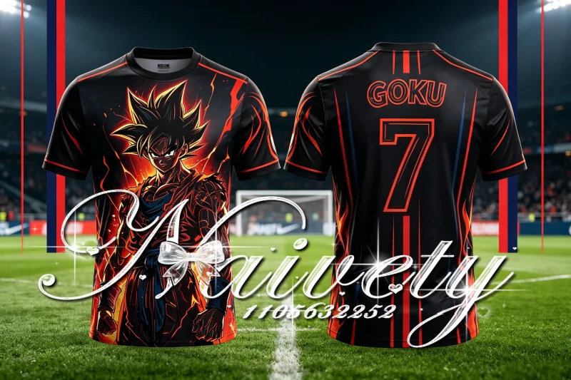 Hot Sale Dragon Ball Goku 3D Football Jersey Men Women Sport Tee Retro Flame Graphic Soccer Training Short Sleeve T-shirt Y2k - view 3