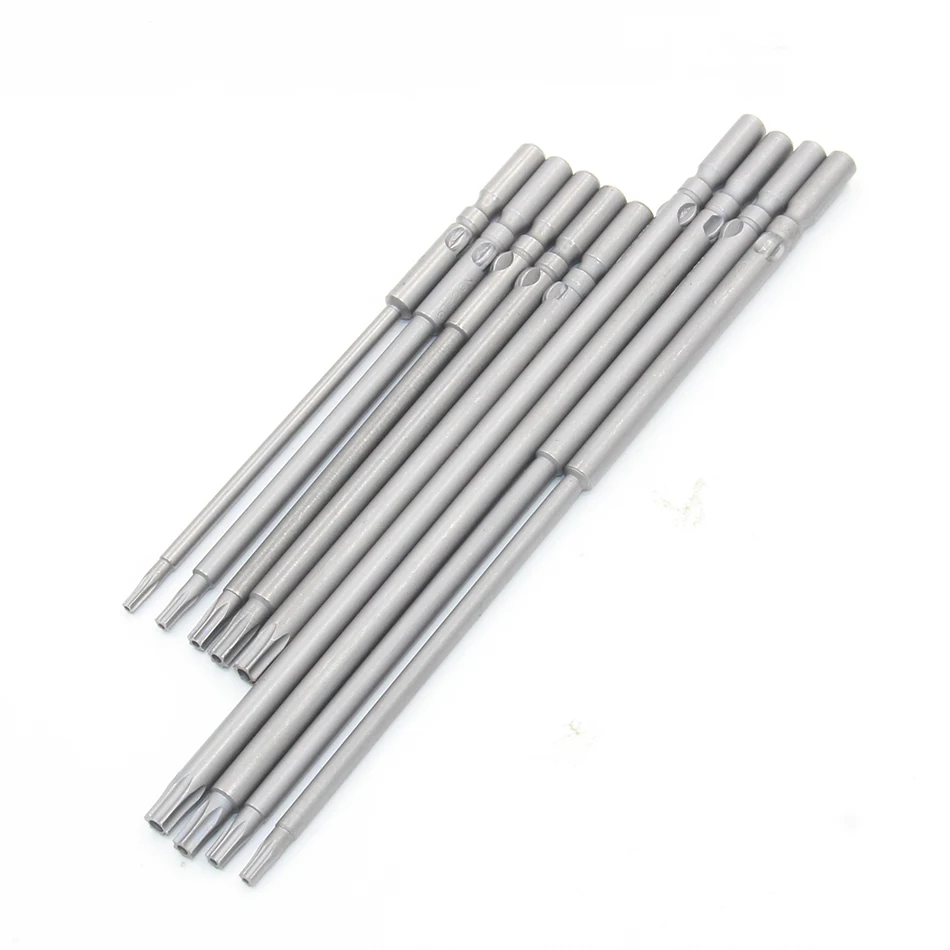 801 länge 100mm 150mm T7-T20 Torx-schraubendreher Bit Set 5mm Runde Schaft Elektrische Schraubendreher-bits Hand Werkzeuge