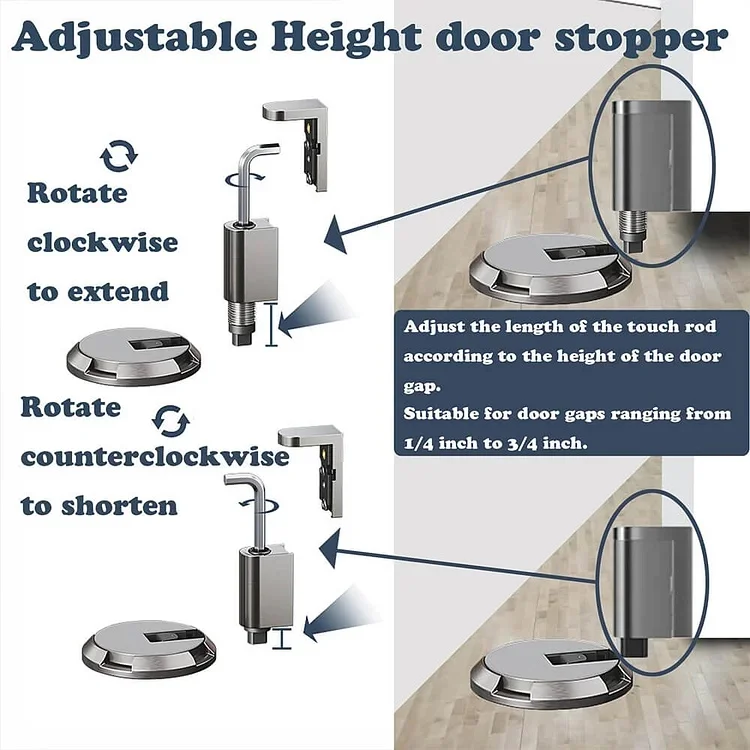 Zinc Alloy Mechanical Door Stop Nail Free Door Stopper Door Holders Catch Floor Stop Doorstop Furniture Door Hardware