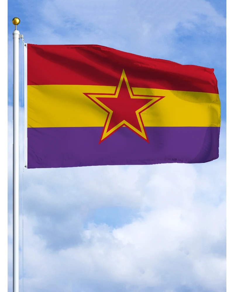 3x5Fts Spanish Republican Communist Flag Polyester Printed Banner Tapestry For Decor