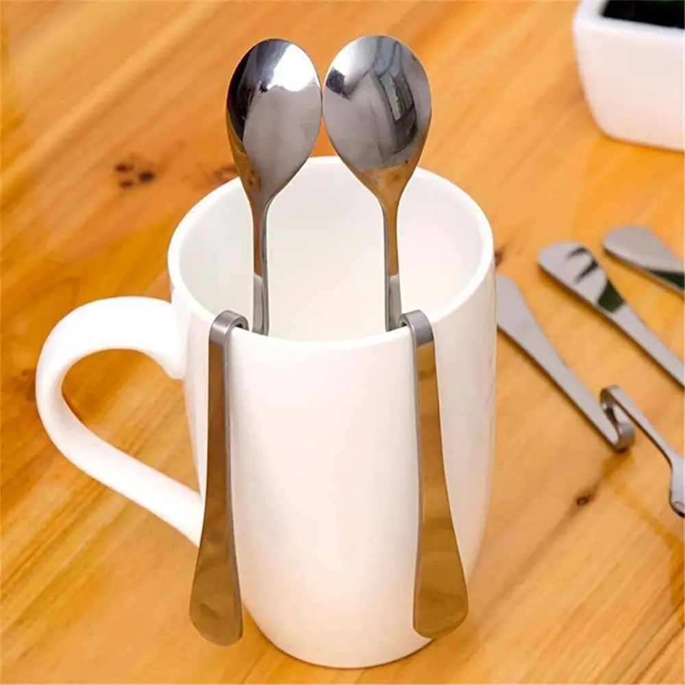 Stainless Steel Teaspoon New Twist Long Handled Stirring Spoon Curved Handle Hanging Cup Spoon