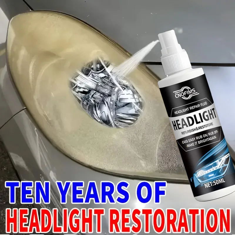 Car Headlight Repair Spray Instantly Removes Yellow Oxide Scratches Fog Haze to Brighten Headlights Suitable for Car Front
