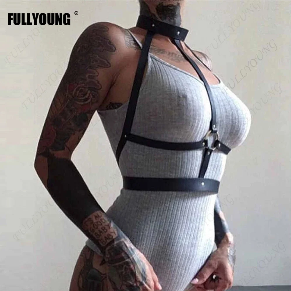 Bdsm Leather Body Harness for Women Sexy Bondage Lingerie Garter Belt Erotic Harness Woman Cage Waist Suspender Gothic Clothes