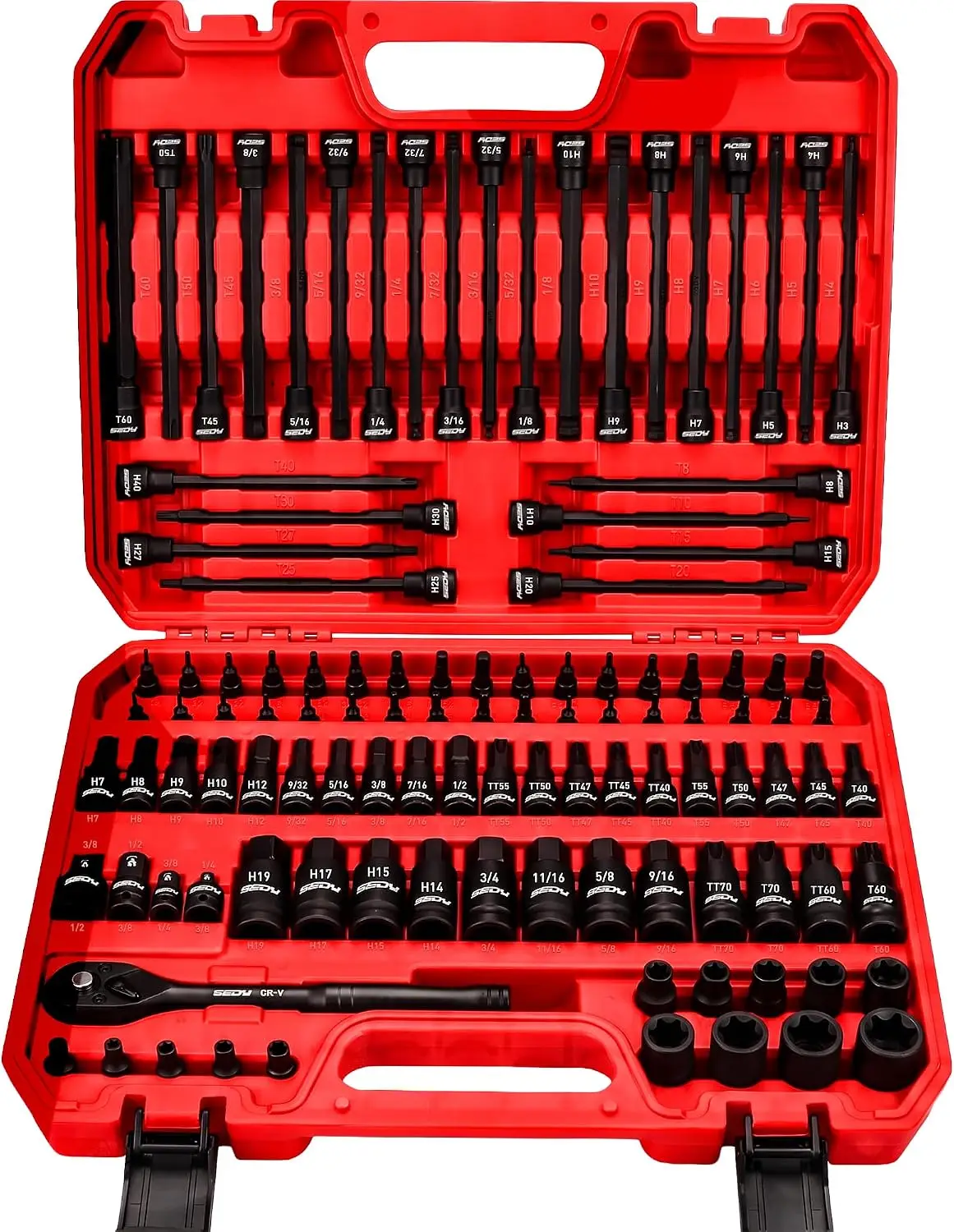112-Piece Torx and Allen Bit Socket Set, 1/4