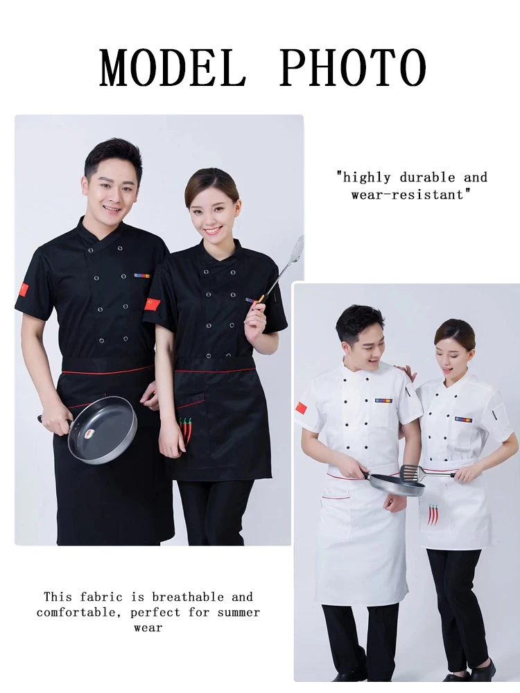 Professional Airflow Chef Jacket Unisex Cooling Short Sleeve Uniform Designed for All-Day Comfort in Hotel & Western Kitchen