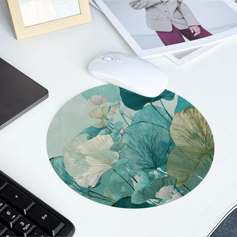 Mouse Pad Elegant Ginkgo Leaves Small Mat Non-Slip Rubber Offices Accessories Desk Interior Computer