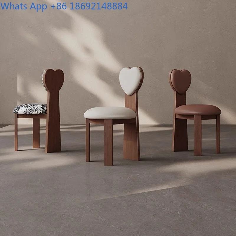 

Домашний обеденный стул из массива дерева в винтажном стиле со спинкой, легкий роскошный элитный обеденный стол для ресторана, обеденный стул