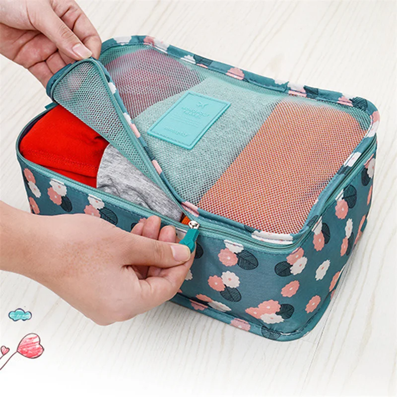 6 PCS Travel Storage Bag Set for Clothes Tidy Organizer Wardrobe Suitcase Pouch Travel Organizer Bag Case Shoes Packing Cube Bag