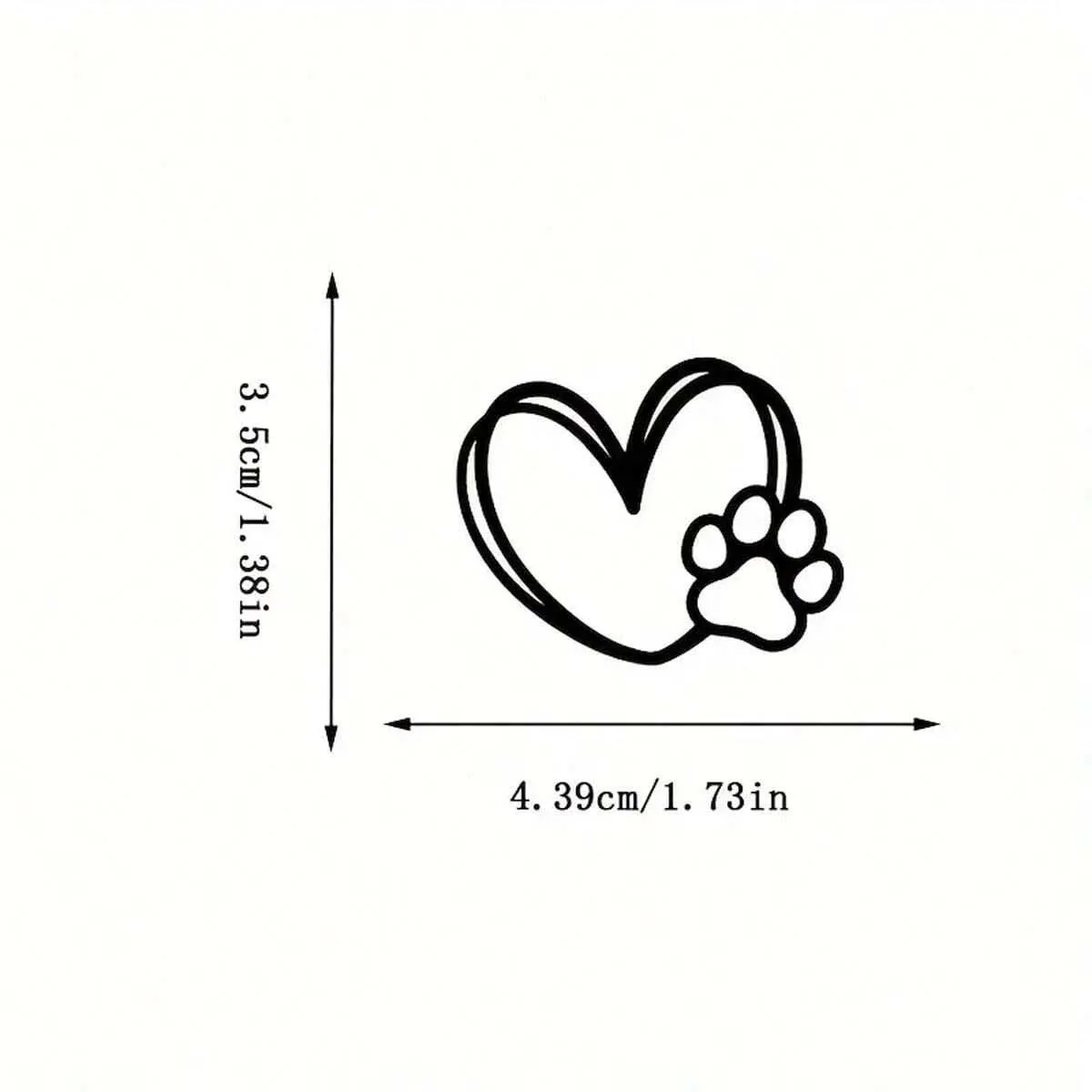 Heart Paw Print Vinyl Rearview Mirror Stickers Simple DIY Decals For Car Motorcycle Laptop Smooth Surface Decor Accessories view 3