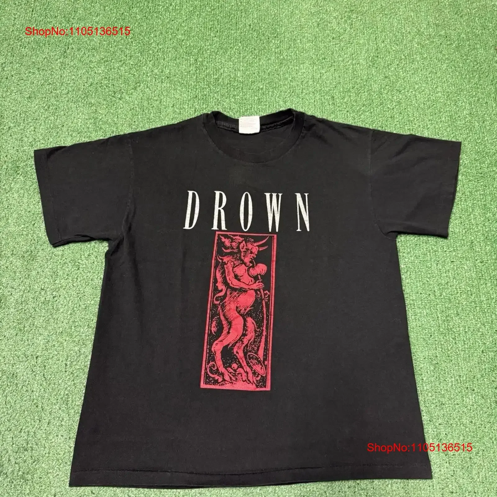 

Винтажная футболка 90-х годов Drown Touring In Harsh Seasons, размер большого размера, черный металл, рок, VTG, винтажная стираная дизайнерская одежда