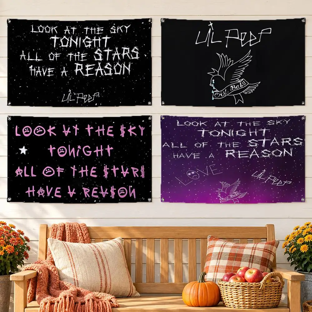 Lil Peep Flags No Hem Banner Anti Fade Washable Home Wall Decor Multi Sizes