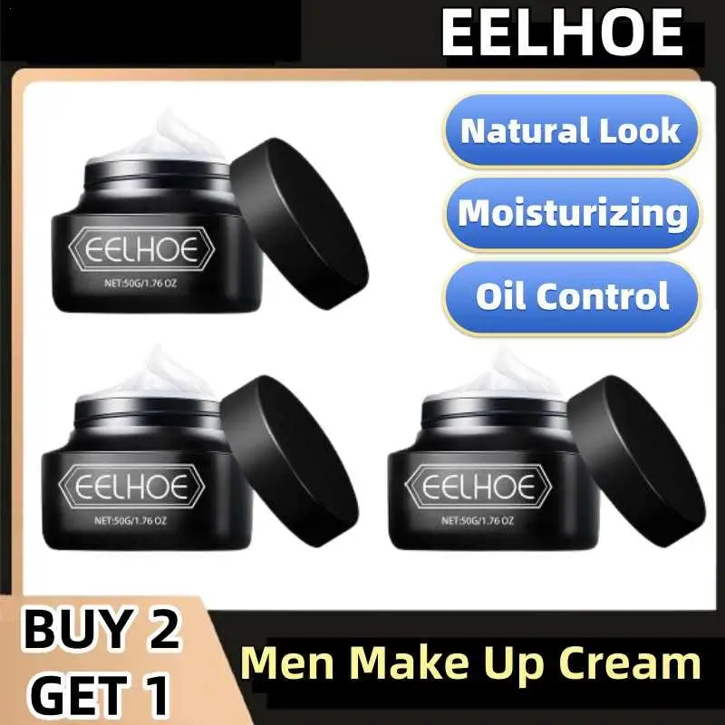 

3Pcs Men Make Up Cream Brightening Acne Dark Spots Scars Concealer Invisible Pores Oil Control Moisturizing Refreshing Cream