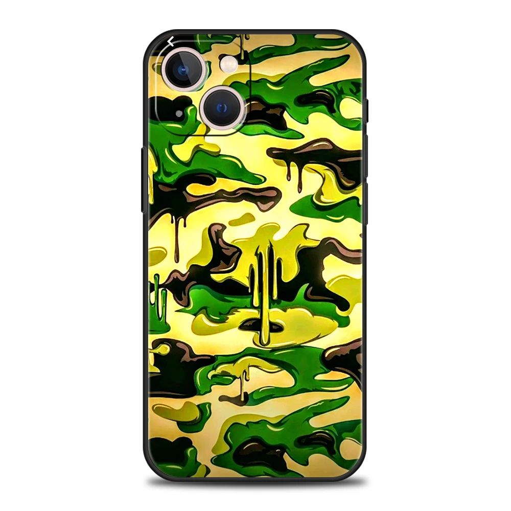 Camouflage Camo Military Phone Case for iPhone 16 15 14 13 12 Pro Max 11 Pro Max 7 8 Plus XS XR Max Shockproof Soft Shell Bag