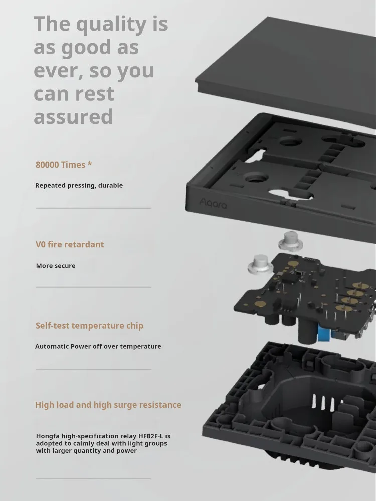 Aqara interruptor de pared inteligente E1 ZigBee 3,0 interruptor de luz de llave gris para hogar inteligente cable de fuego con/sin neutro para aplicación Xiaomi Mi Home Homekit
