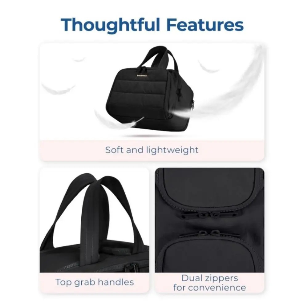 Large Capacity Travel Toiletry Bag Lightweight Portable Makeup Organizer Multiple Compartments Dual-Zippered