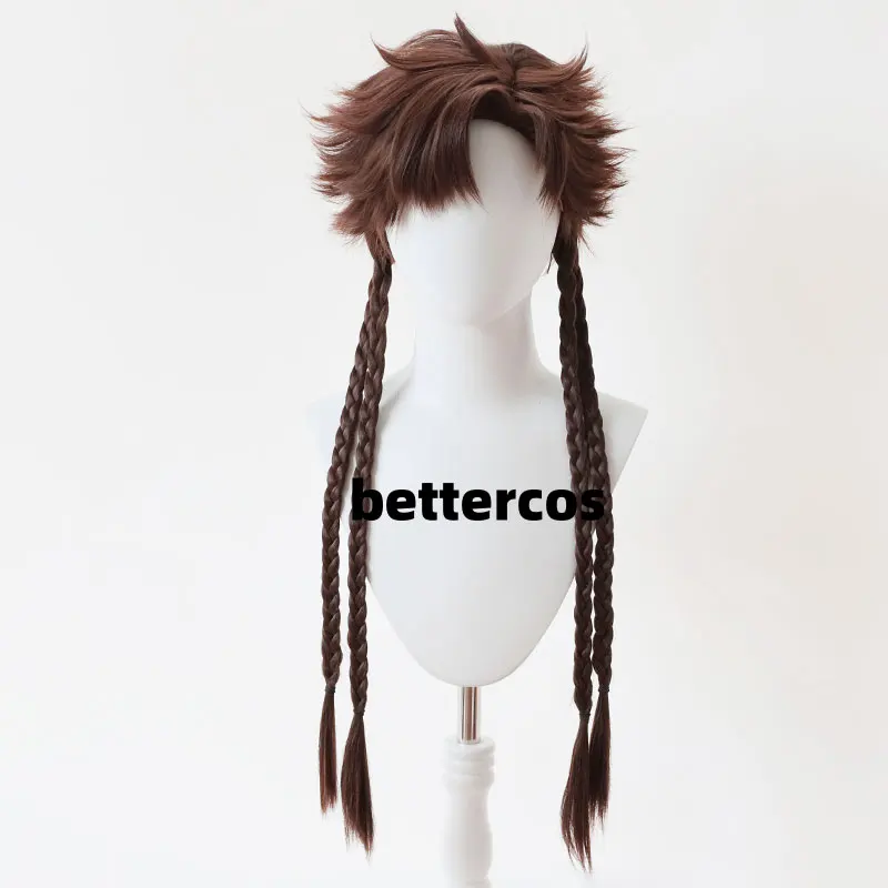New! Sun Ce Cos Wig SunCe Dark Brown Heat-resistant Synthetic Hair Wigs+free Wig Cap