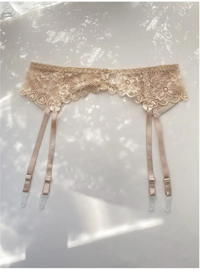 Medias ajustables con encaje, calcetines largos de tubo para mujer con banda en la cintura, clips antideslizantes para liguer...
