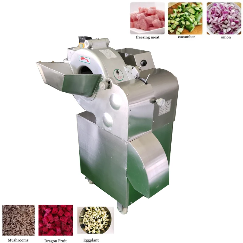 Automatic Vegetable Meat Cheese Pineapple Onion Carrot Green Pepper And Garlic Tomato Cube Dicing cutting Machine