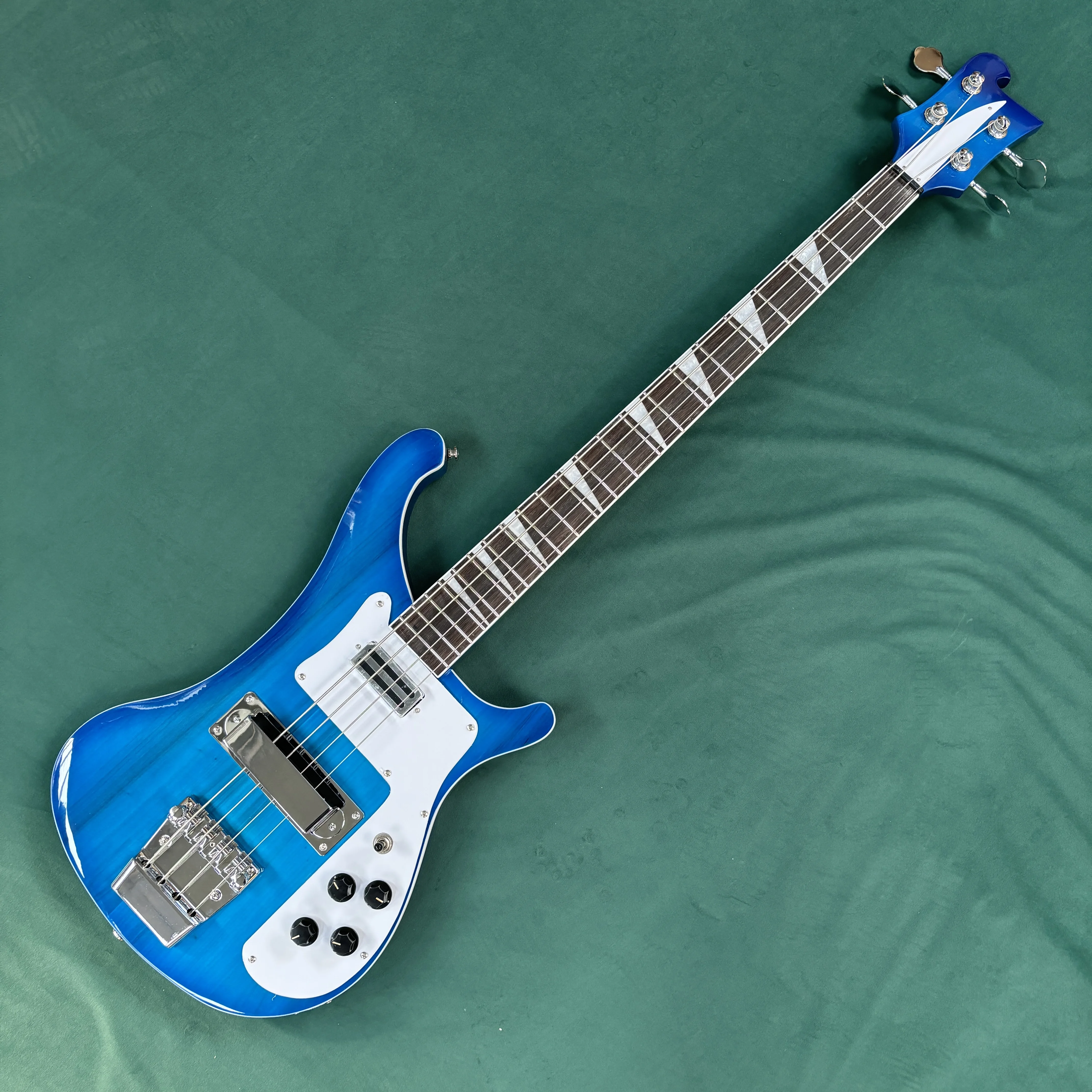 Blue gradient 4 strings, electric bass, Rick bass, rosewood fingerboard, high gloss, good sound quality, holiday gift guitar