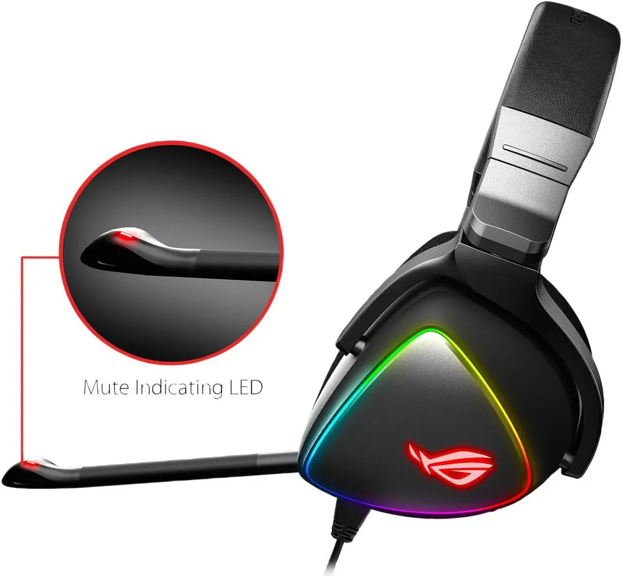 سماعات ألعاب ASUS RGB QUAD-DAC 7.1 قناة USB فوق الأذن PC PS4 PS5 Xbox One غطاء أذن ناعم مزود بخاصية إلغاء الضوضاء