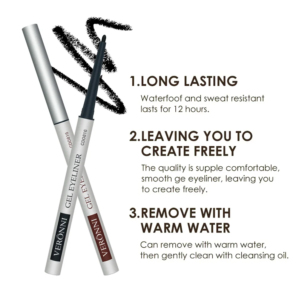 Eyeliner liquide imperméable à long terme, stylo eye-liner, embausans halo, tête fine, cils antiadhésifs, vers à soie couché