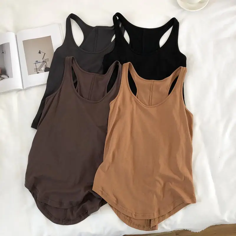 Summer Irregular Tank Tops Women Minimalist Korean Fashion Sleeveless Loose Basic Sporty Clothing Unisex Solid Harajuku Leisure