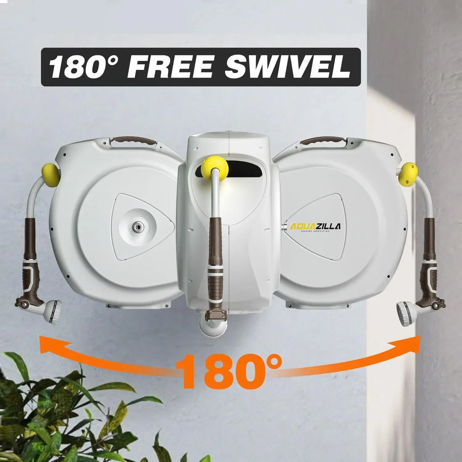 

Выдвижная садовая катушка для водяного шланга длиной 5/8 дюйма, 65+6 футов, сверхмощная настенная катушка для водяного шланга, автоматическая перемотка с пружинной мощностью, замок любой длины, 180 °