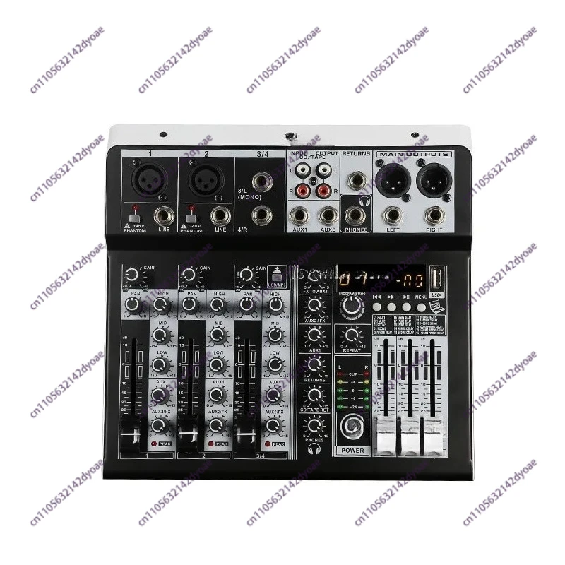 Cross-border four-way KP4 small mixer mobile phone sound card computer AudioMixer recording DSP effect device professional
