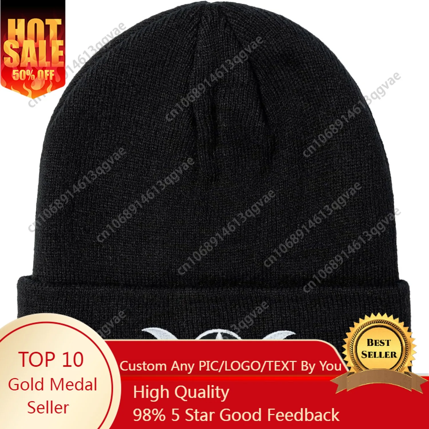 

Pbgtywd Cool Beanies Embroidered Knit Hats Beanie Fall Winter Black Graphic Knit Hat Cap for Women Men