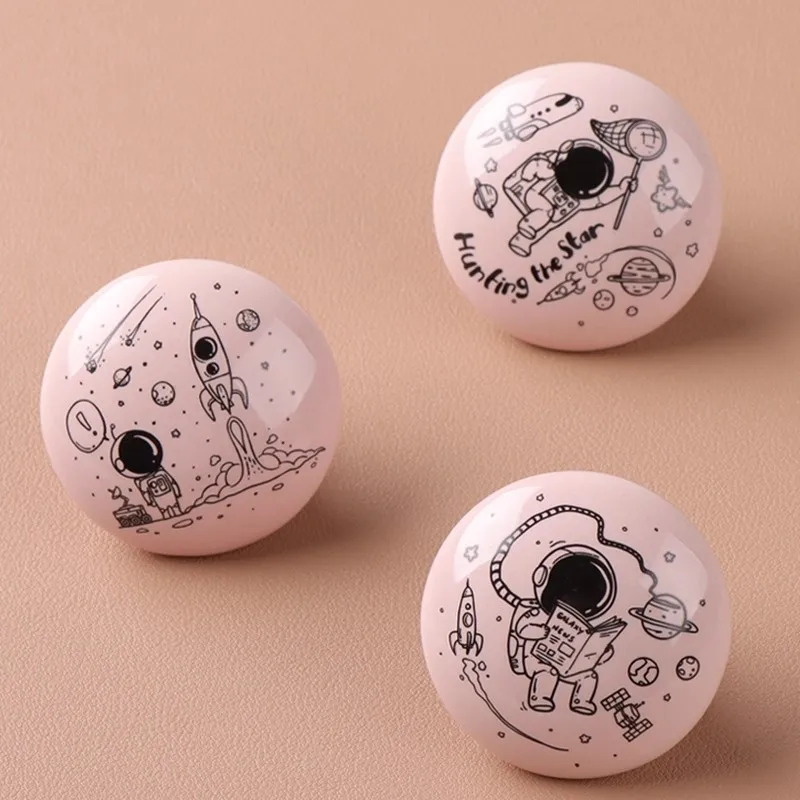 Ceramic Handles for Cabinets and Drawers Cute Wardrobe Pulls for Children's Room Single Hole Dresser Cupboard Door Knobs 1 piece