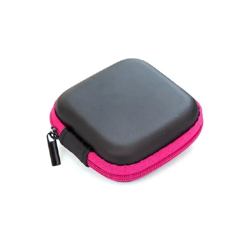 Mini Zipper Hard Headphone Holder Case Portable Earbuds Pouch Box Earphone Storage Bag Protective USB Cable Organizer Storage