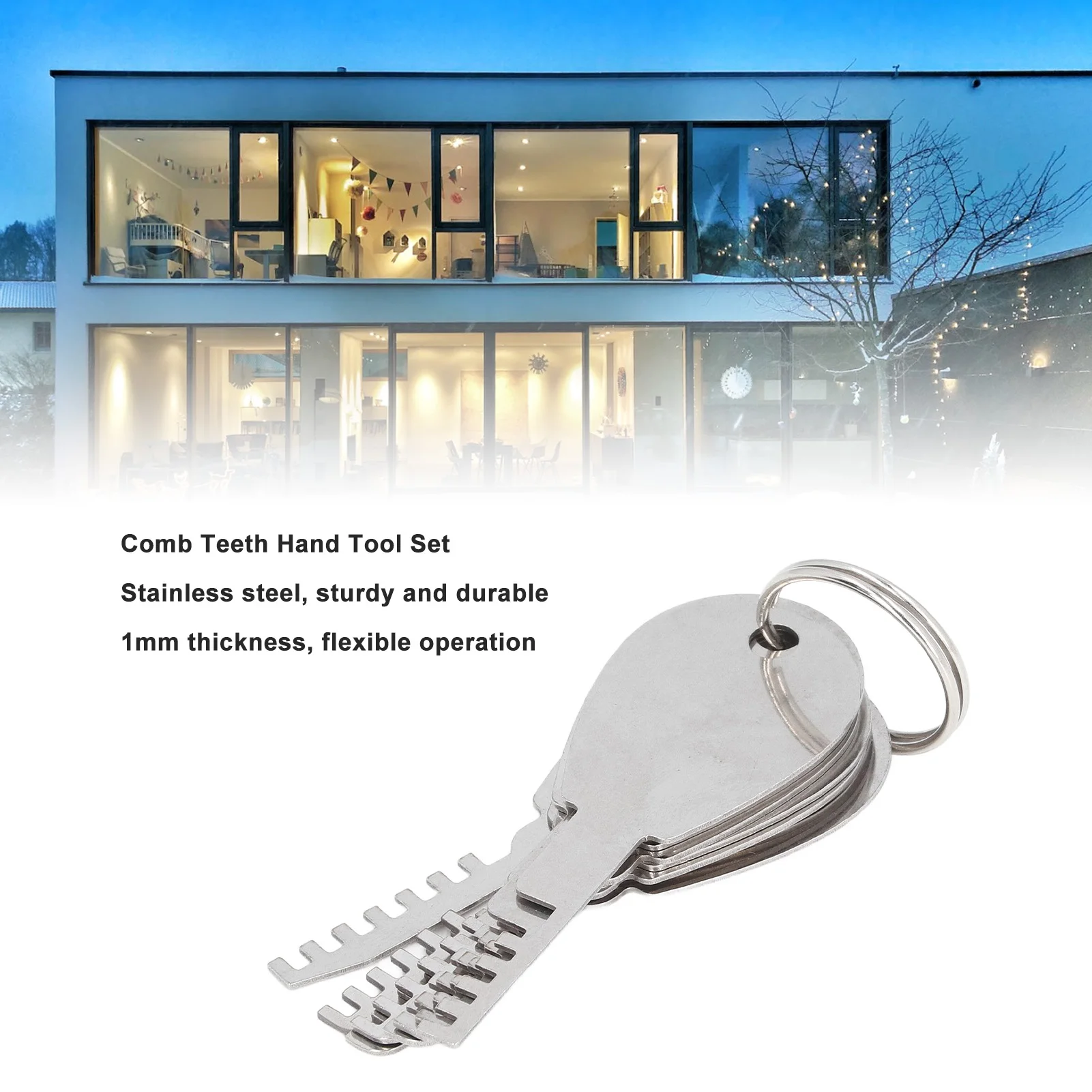 Stainless Steel Comb Picks Portable Design 1 String Manual Comb Teeth Tool Wear Resistance for Emergency Situations