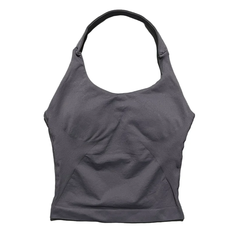 Sport Gym Halter Top Dames Naadloze Yoga Tank Top met Verwijderbare Borstpad Push-up Sportvest Fitness Workout Running Top - afbeelding 2