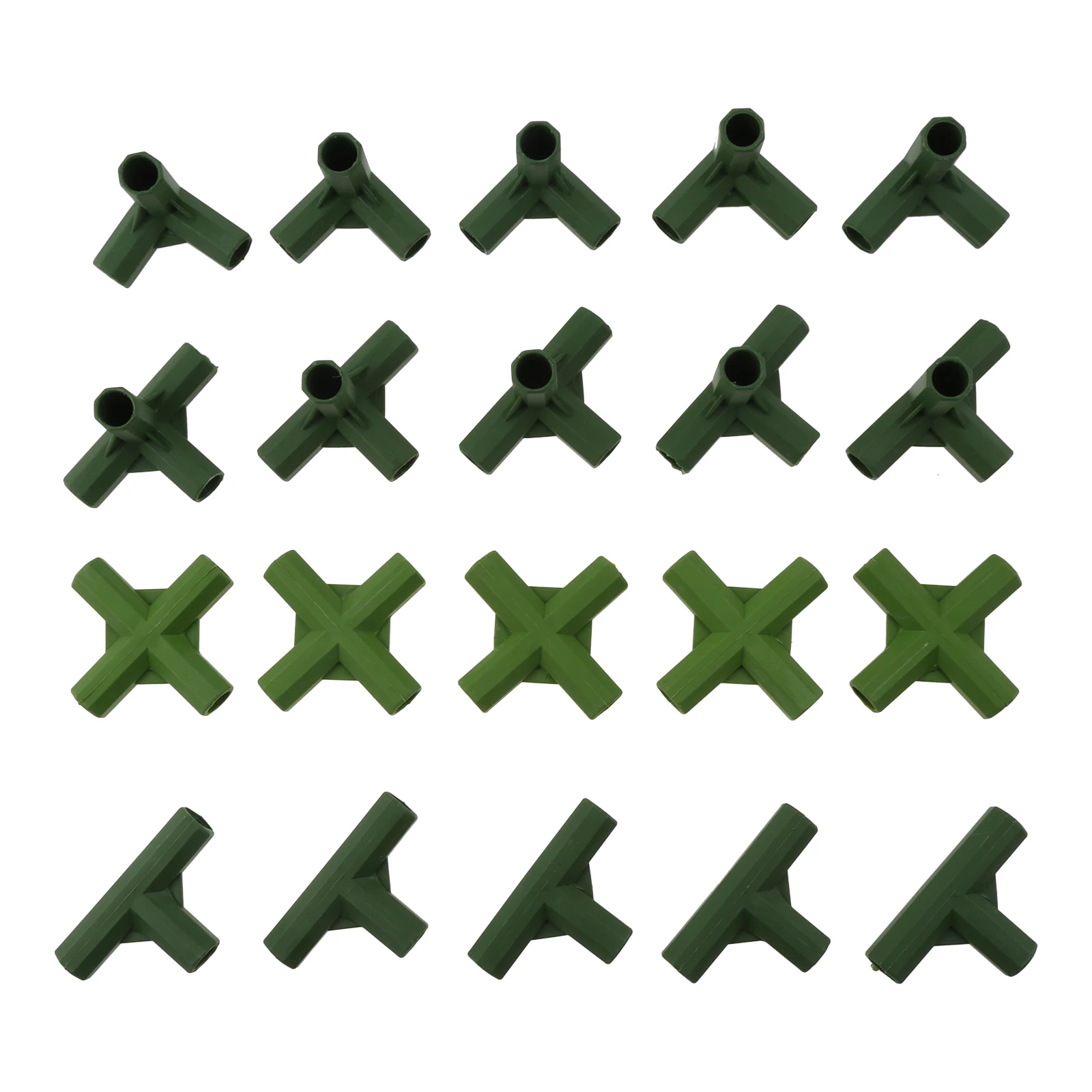 10 Pcs 11mm  Greenhouse Plant Frame Connectors 3-way 4-way Gardening Plant Stakes Plastic Edging Corner Connection Accessories