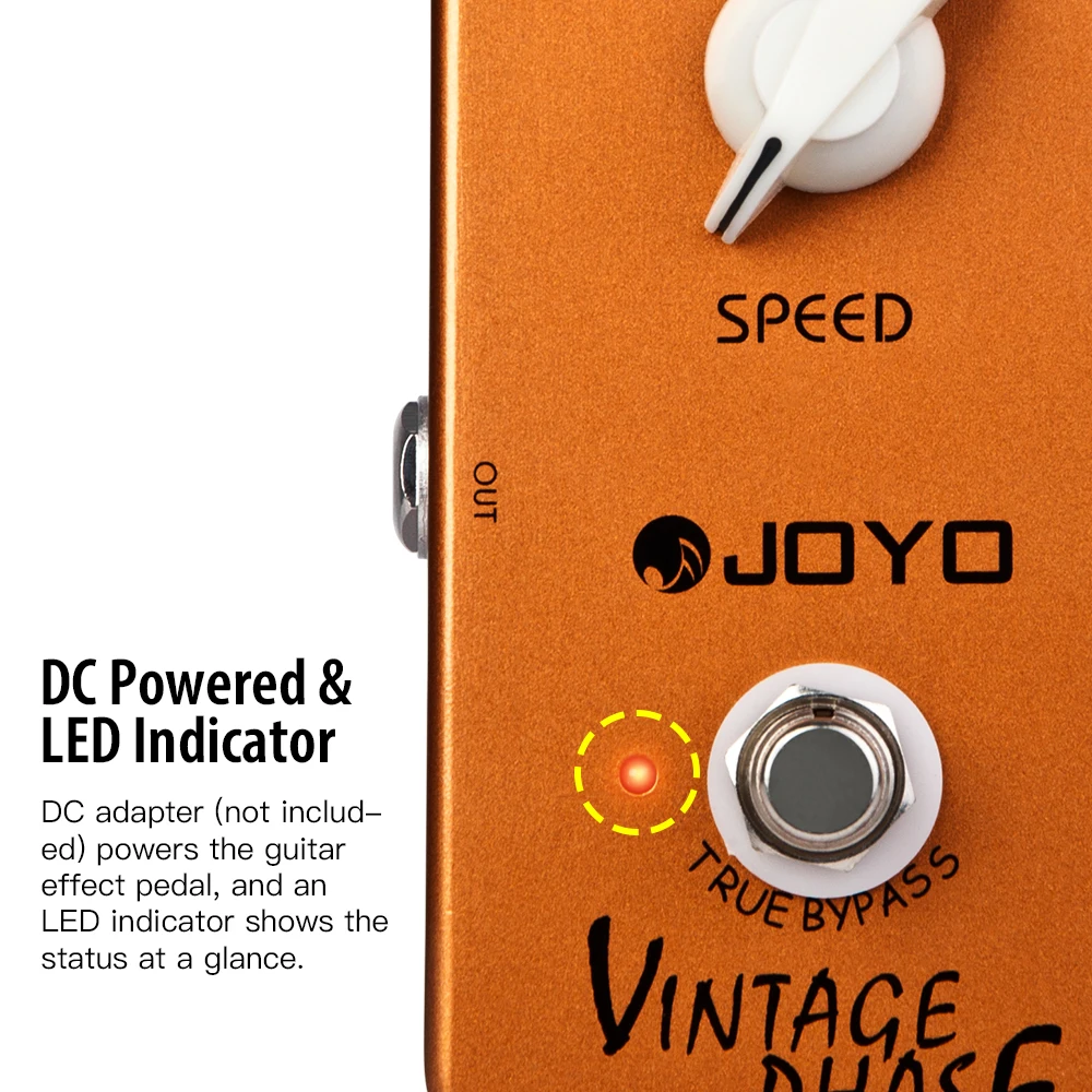 JOYO JF-06 Vintage Phase Guitar Effects Pedal Re-Creates Classic Phaser Sounds Of The 70's For Electric Guitar Effect Accessory