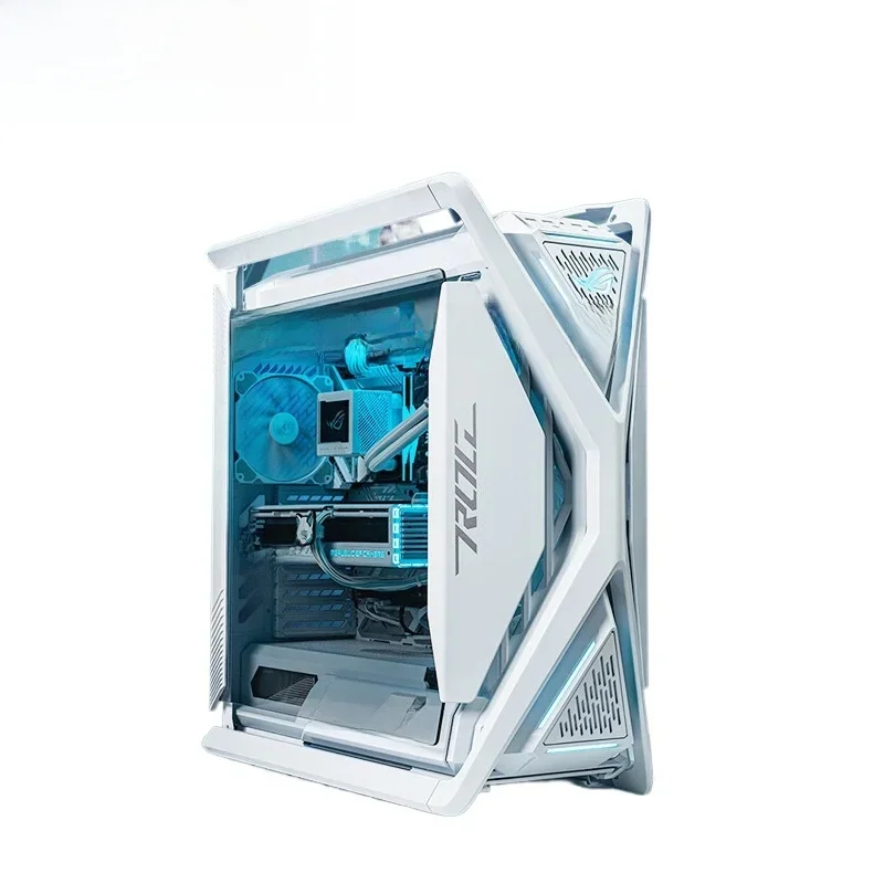 Custodia per PC per computer da gioco desktop ASUS ROG GR701 HYPERION Tower in lega di alluminio bianca tipo X