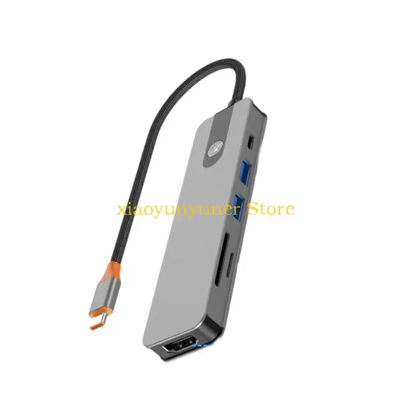 P9JB USB C Docking Station to HDTV 4K 60hz Output USB3.0 USB2.0 PD100W USB Splitter Cable for Phone Laptop Accessories