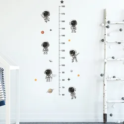 Cartoon Astronaut Height Scale Wall Sticker Kids Room Decoration Mural For Children Bedroom Home Decor Self-adhesive Wallpaper