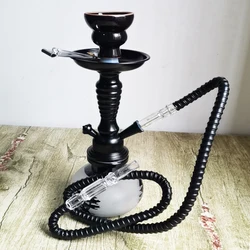 Travel Arabian Hookah Set Small Single Glass Bottle Shisha Ceramic Bowl Pipe Accessories Birthday Gift