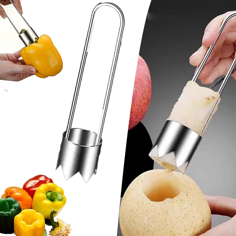 1/2pc Stainless Steel Corer Portable Core Remover Vegetable Fruit Core Extractor Multi-Use Kitchen Corer Remover Tool for Pepper