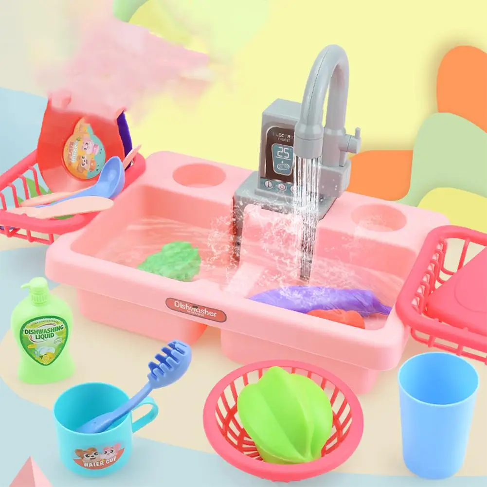 

Kids Pretend Play Kitchen Sink Toys Dishwashing Set House Game Kitchen Dishwasher Educational Play House Gift Set Food Toys