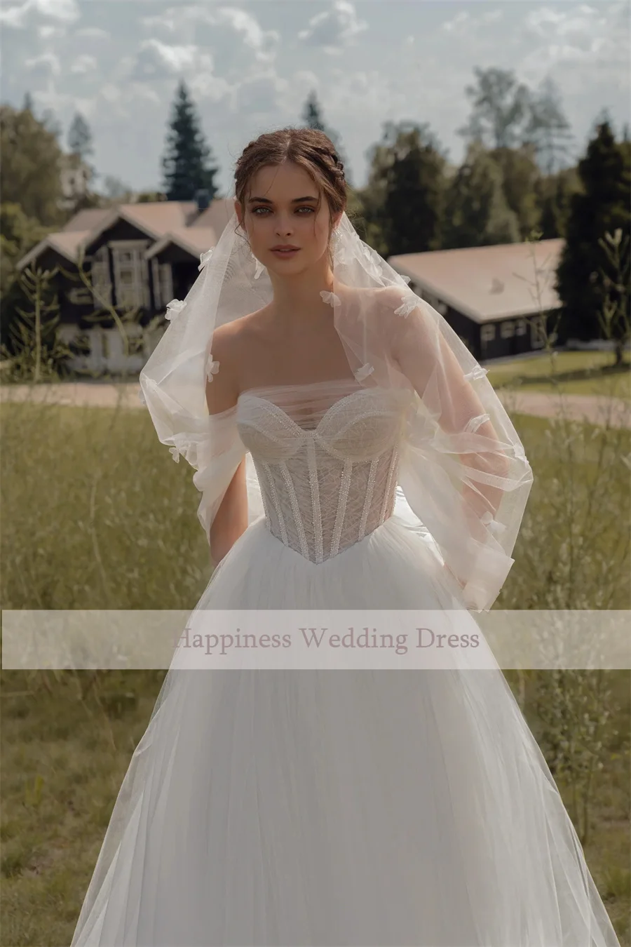 

Customized Corset Designs Beads Cap Sleeve Evening Gowns Sweetheart Lace Up Bridal Gowns فساتين للمناسبات الخاصة